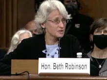 Hon. Beth Robinson, associate justice on the Vermont Supreme Court, testifies before the Senate Judiciary Committee on Sept. 14, 2021